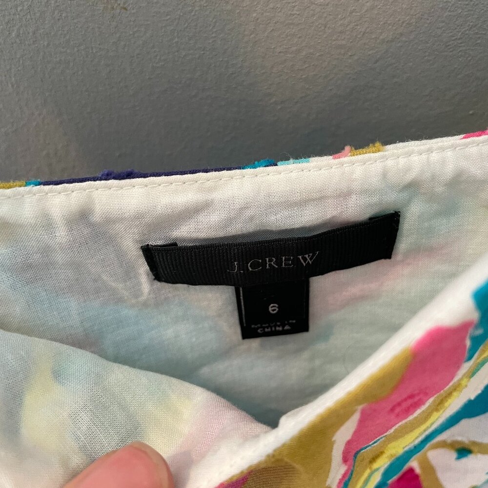 J. Crew Tie-Shoulder Cotton Peplum Seaside Floral Tank | 6 - Picture 3 of 5